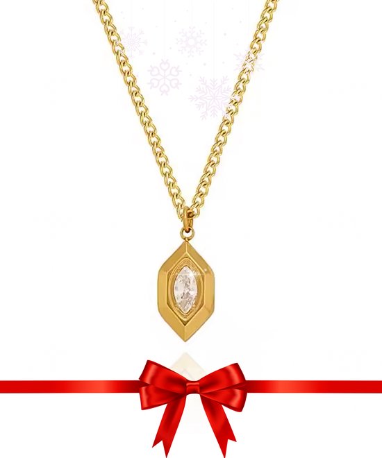 RVS (stainless steel) ketting, grove schakel. Sluiting voor. Goudkleurig | Kettingen
