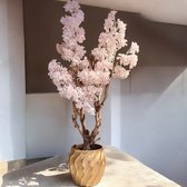 Seta Fiori - Kunst bloesemboom - Kunstboom - roze - 110cm - Voor binnen - Fluffy bloesem roze - Sakura
