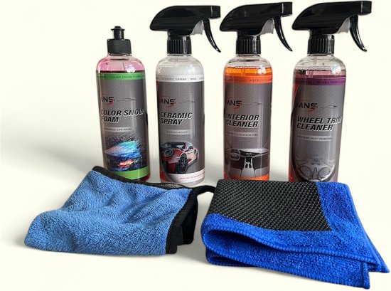 Foto: Mns auto s full 6 1 package autowas pakket ceramic spray foam shampoo velgen reiniger interior cleaner 3d clay towel met gratis microfiber doek