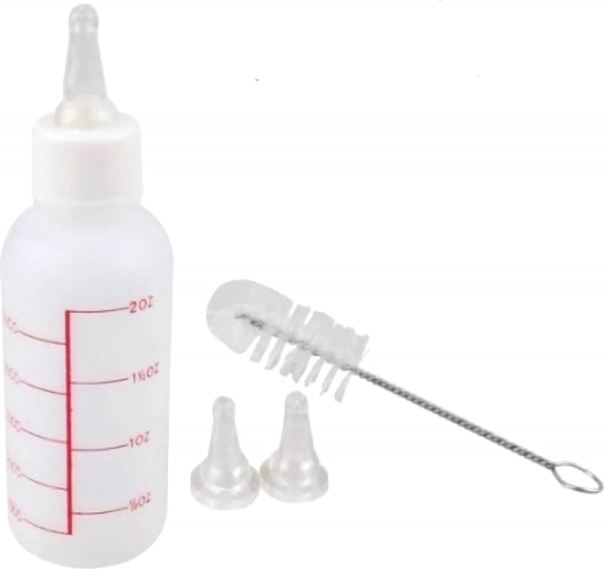 Nobleza Voedingsflesjes - Voor puppies en kittens - Sets met speentjes en schoonmaakborsteltjes
