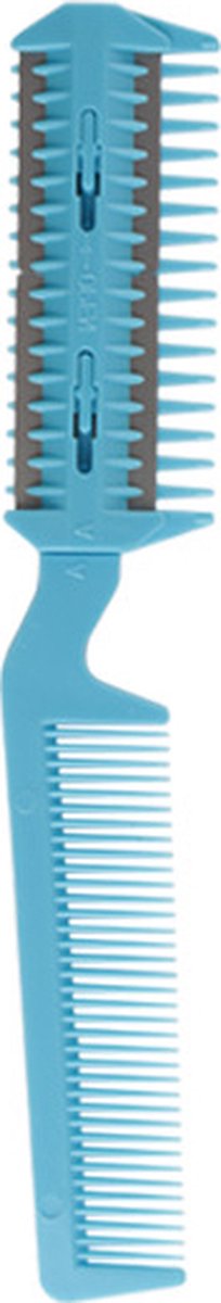 kam - Haarknipkam - scheermeskam - 20.9*4*0.9cm - blauw - kunststof