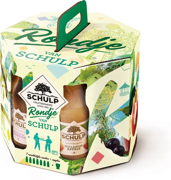 Rondje van Schulp Vruchtensappen met origioneel glas - 7 x 200 ml