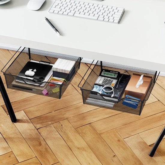2 Stuks Zelfklevende Lades Onder Bureau - Verborgen Lade Openen En Sluiten Geruisloos Ondertafellade Voor Bureaus En Kasten Wit 2 Stuks Zelfklevende Lades Onder Bureau - Verborgen Lade Openen En Sluiten Geruisloos Ondertafellade Voor Bureaus En Kasten Wit