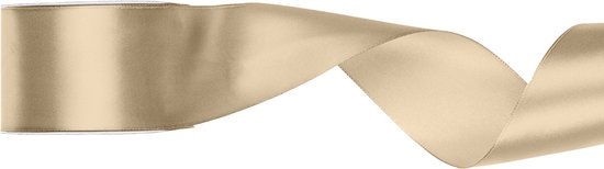 Satijn lint 50mm breed koud goud, rol 25 meter - hobbylint - sierlint - cadeaulint - satin ribbon