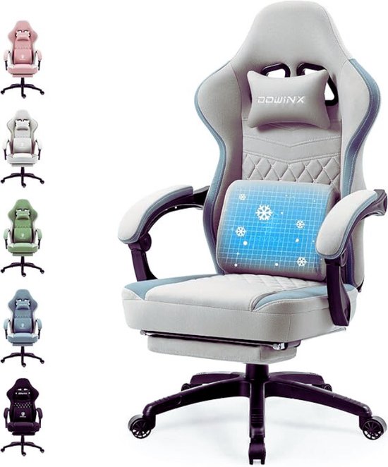 HLFURNIEU Chaise Gaming Ergonomique, Fauteuil Gaming avec Coussin à Ressorts Ens