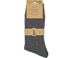 Heren Alpaca - Zeer warme én zachte sokken - 2 paar - maat 39/42 - antraciet - hoge kwaliteit - warmteregulerend - duurzame sokken - kerstgeschenk - cadeau