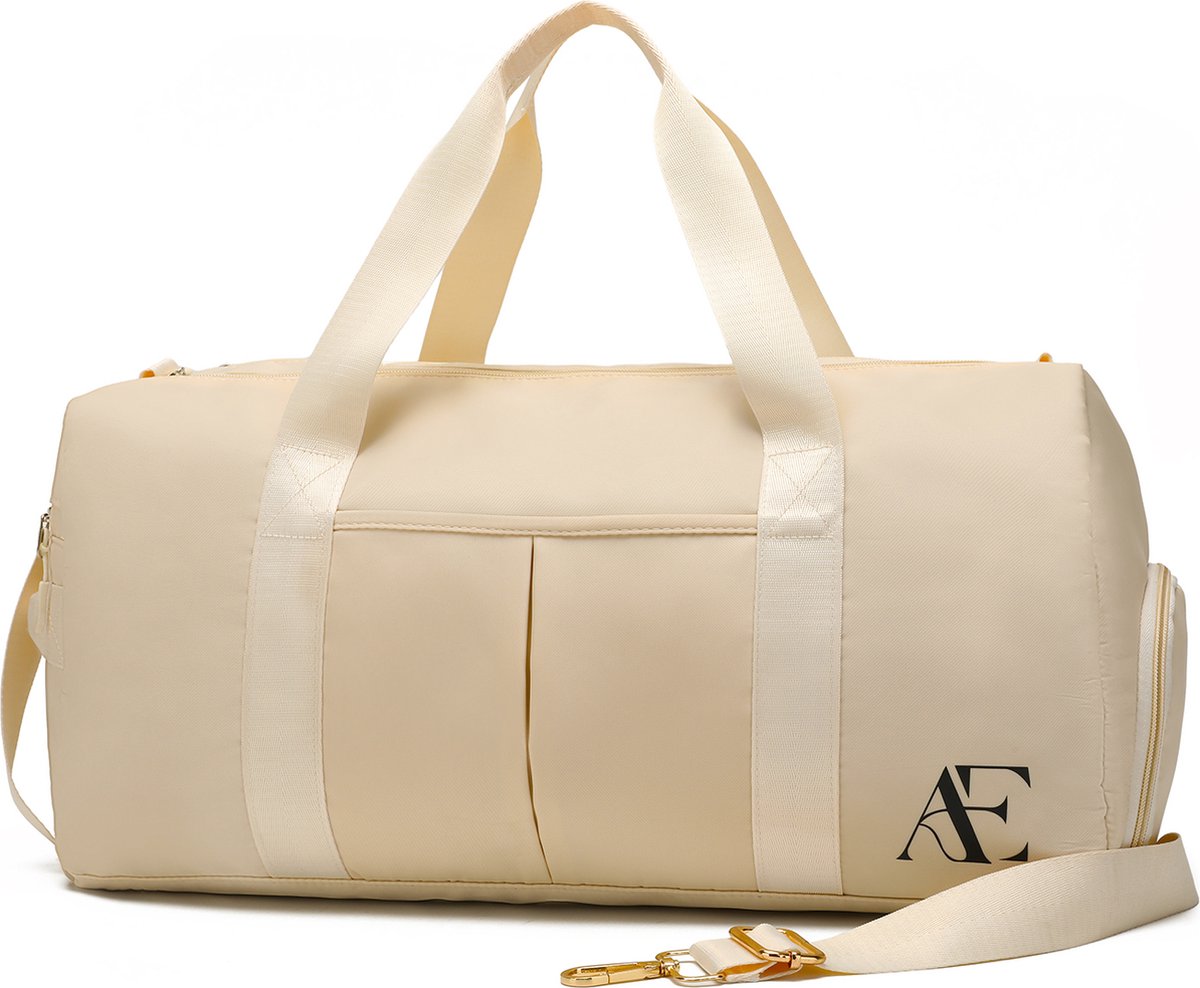 Aramae® - Sporttas Dames - Fitness Tas - Gymtas - Weekendtas Dames - Sport Tas - Beige