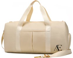 Aramae® - Sporttas Dames - Fitness Tas - Reistas Dames - Weekendtas Dames - Sport Tas Beige