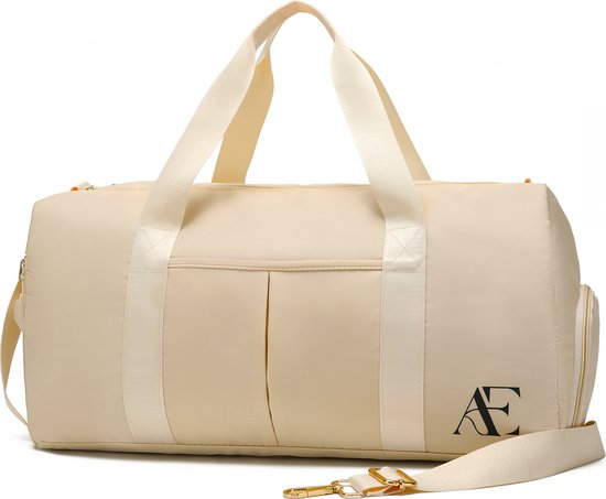 Aramae® - Sporttas Dames - Fitness Tas - Gymtas - Weekendtas Dames - Sport Tas - Beige