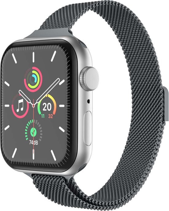 imoshion Bracelet milanais fin - Convient pour Apple Watch 1, 2, 3, 4, 5, 6, 7, 8, 9, 10 (42 mm), SE - 38/40/41 mm - Blauw - Taille unique