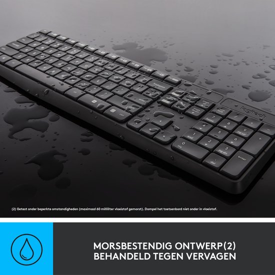 Logitech MK235 - Draadloos Toetsenbord en Muis - QWERTY - Donkergrijs