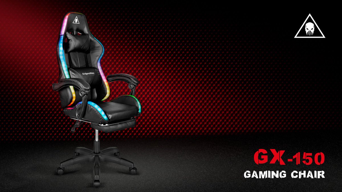 Krüger&Matz KM0790BLED - GX-150 game stoel met LED verlichting - gaming chair - gamingstoel - RGB - zwart thumbnail 6