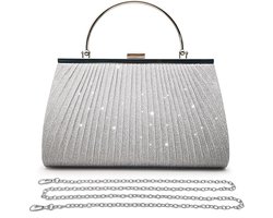 NICOLE & DORIS Kleine schoudertas voor dames, elegante schoudertassen, modieuze multifunctionele handtas van PU-leer, crossbody-tas, clutch, eenvoudige handtas, superieure handgreep, Wit, L, Elegant