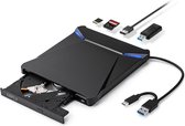 UPLY Externe DVD/CD Speler & Brander - Windows/Mac - USB-C/3.0 - Ingebouwde SD/TF-kaartlezer - voor Laptop