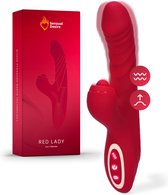 Sensual Desire® Red Lady – 3 in 1 Vibrator – 10 Stootstanden – 7 Vibratiestanden – 5 Pulsatiestanden – Vibrators voor Vrouwen – Dildo Vibrator – Clitoris Stimulator – Sex Toys voor Vrouwen – Seksspeeltjes – Incl. Erotische Luisterverhalen