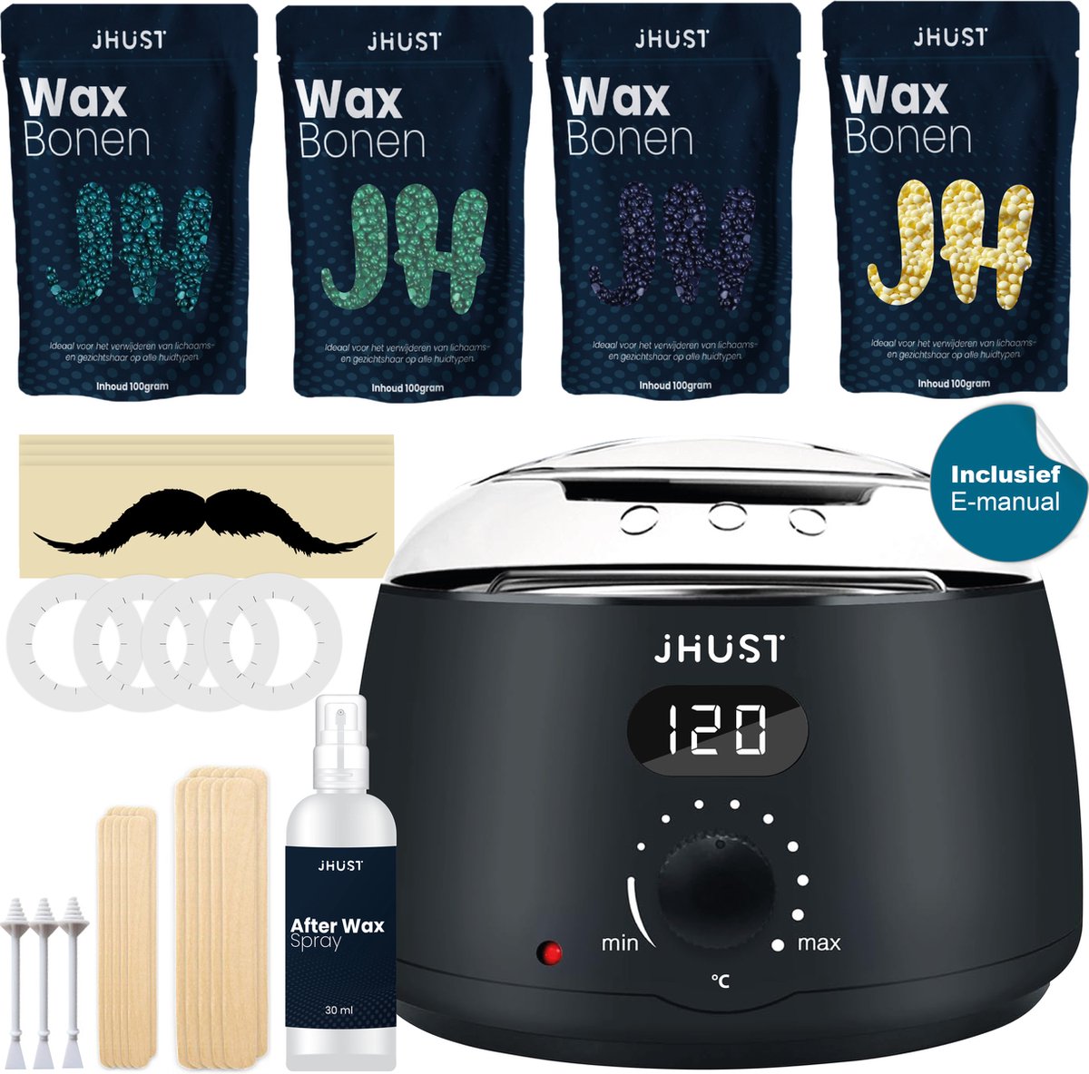 Goedkoopste JHust Professionele Wax Apparaat SET E-Manual - Wax Beans Verwarmer - Wax Heater - Ontharing Set - Wax Set - Wax stick - Harsontharing - Waxverwarmer - Inclusief 400 gram Hard Wax Bonen - Harsverwarmer - Harsapparaat - Harsverwarmer