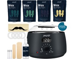 JHust Professionele Wax Apparaat SET + E-Manual - Wax Beans Verwarmer - Wax Heater - Ontharing Set - Wax Set - Wax stick - Harsontharing - Waxverwarmer - Inclusief 400 gram Hard Wax Bonen - Harsverwarmer - Harsapparaat - Harsverwarmer