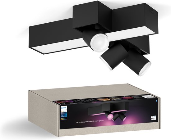 Philips Hue Centris Opbouwspot White and Color - Zwart - Kruisvorm - 3-spots