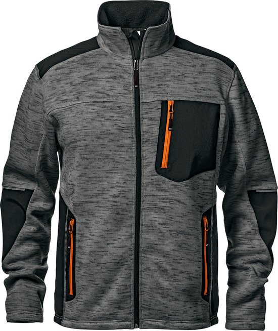 SIR SAFETY FIGHTER Werkjas HEREN Werktrui Grijs - Winddicht - Met Softshell Inzetstukken - Reflecterende Details - Fleece Kraag & Voorgevormde Mouwen