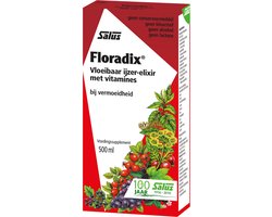 Salus Floradix IJzer-elixir - Mineralen - Bij vermoeidheid - Met ijzer en vitamine B12 - 500 ml