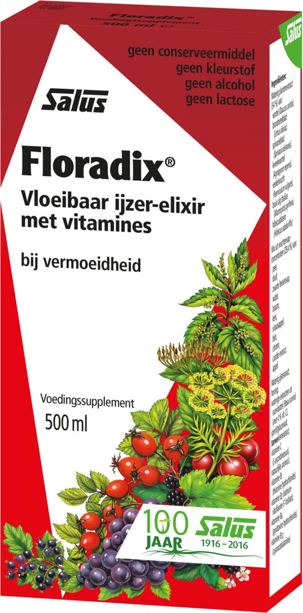 Goedkoopste Salus Floradix IJzer-elixir - Mineralen - Bij vermoeidheid - Met ijzer en vitamine B12 - 500 ml