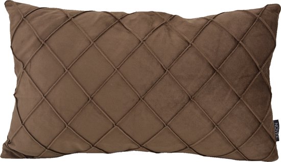 Velvet Cross Bruin Kussenhoes | Fluweel/Polyester | 30 x 50 cm