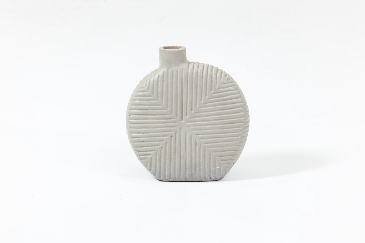 Canal Living - Pot Tribe - 10 x 31 x 30 cm - Betonnen vaas - Vezel versterkt beton - Handgemaakte vaas