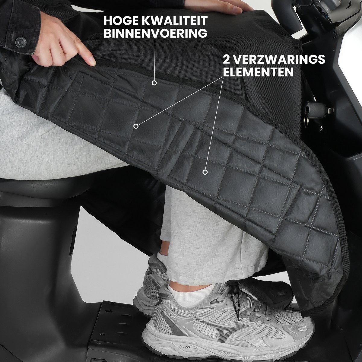 Vebics Beenkleed Scooter - Universeel - Beenkleed - Waterdicht & Winddicht - Beenkleed scooter Universeel - Beenkleed scootmobiel - Beenwarmer scooter - Beendeken scooter - Beenhoes scooter - Incl opbergtas – foto 5
