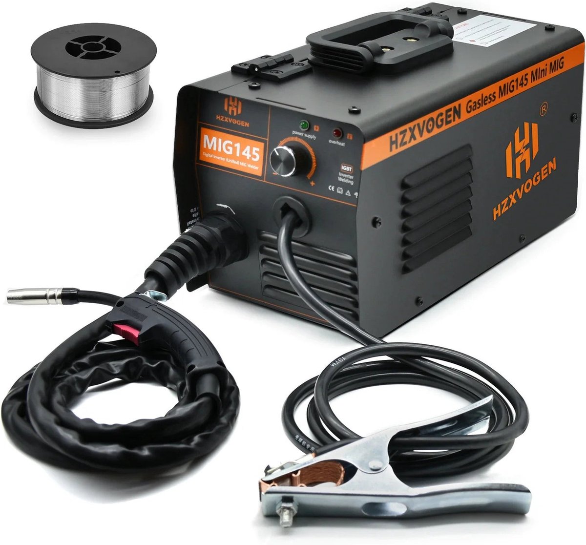 Hzxvogen - Lasmachine - Elektrische Lasmachine - Mig Lasmachine - Zonder Gas - MIG145 - IJzer Solderen - Draagbare Elektrische Lasser Voor Metaal - Zwart