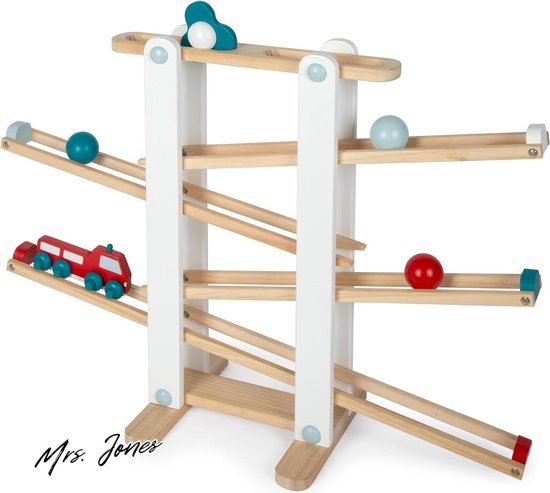 Mrs. Jones Houten Knikkerbaan XL Motoriek Met 3 Knikkers En Brandweerauto Voor Kinderen Vanaf 18 Maanden 12549 .