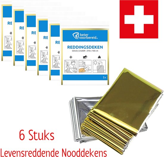 6 STUKS – Nooddeken – Reddingsdeken – Isolatiedeken