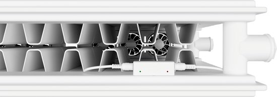 Heatfan 4 Duo set - Radiator Ventilator met Touch Sensor - Universele Maat - Zonder Geluid - Geschikt voor radiator 80 tot 130cm - Wit