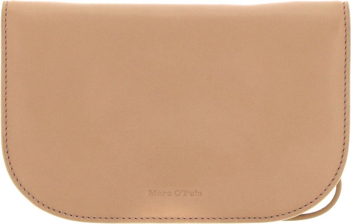 Marc O'Polo Leren Schoudertas Koppeling Franzi Crossbody Bag Blushed Camel Beige