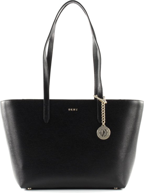 DKNY Cuir Sac shopper Sac à épaule Bryant Tote Black / Gold Noir