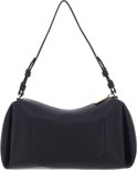 Zwarte DKNY schoudertas met goudkleurige details en schouderband.
