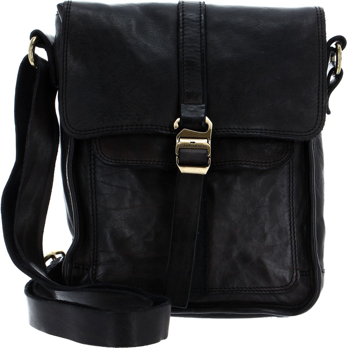 CAMPOMAGGI Leren Schoudertas Crossbody Grigio Grijs