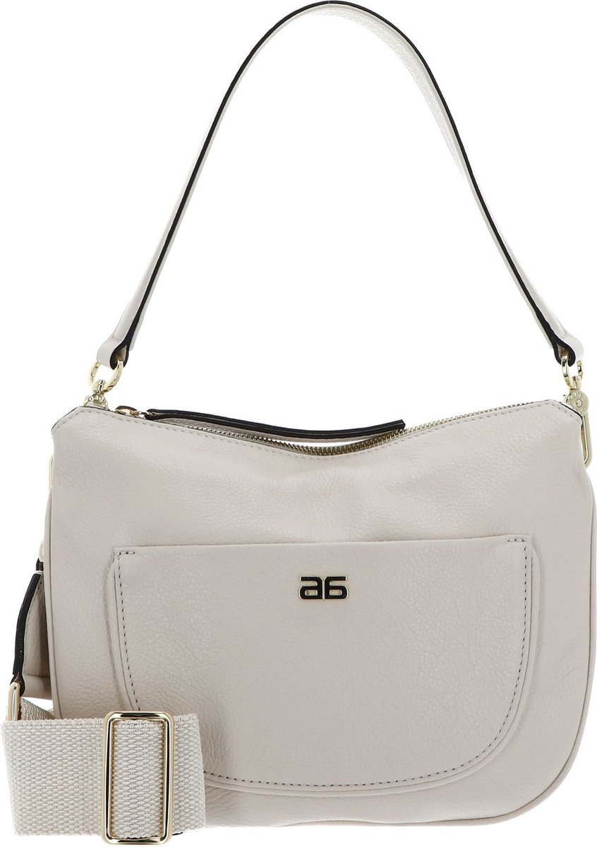 abro Leren Schoudertas Leather Dalia Hobo Bag Clara Beige Crème