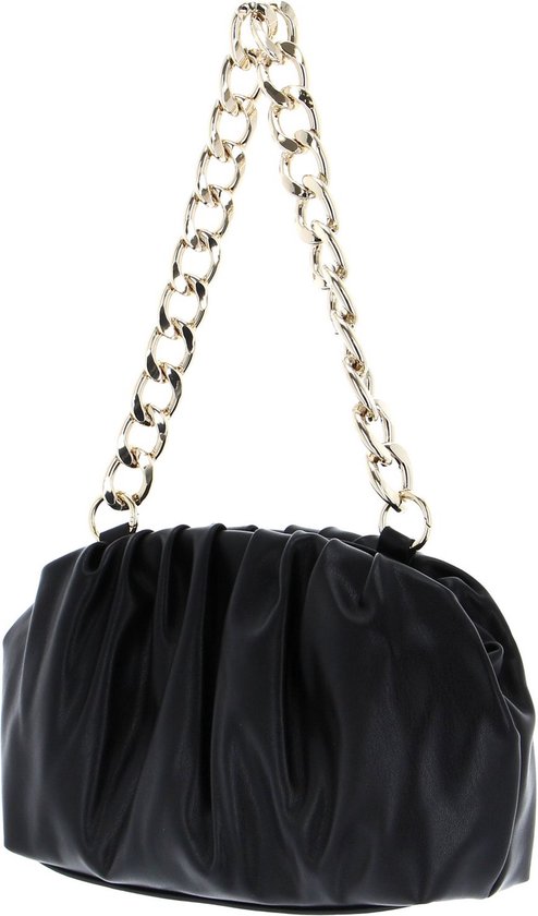 SEIDENFELT MANUFAKTUR Sac à main Sac à épaule bandoulière Eke Clutch Black / Gold Noir