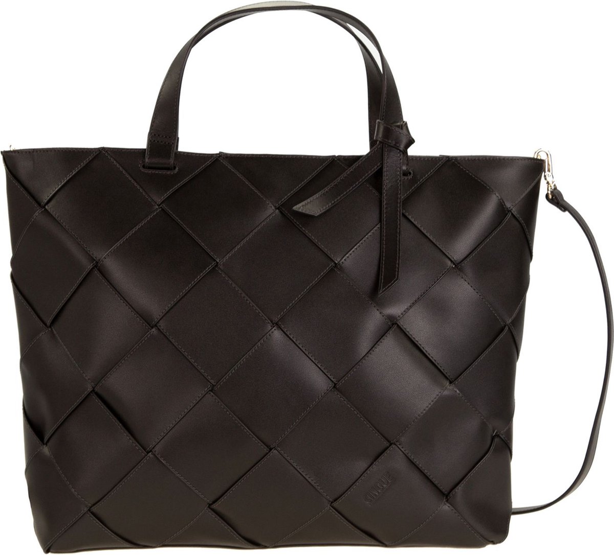 CINQUE Leren Handtas Schoudertas Claudia Shopper Black Zwart