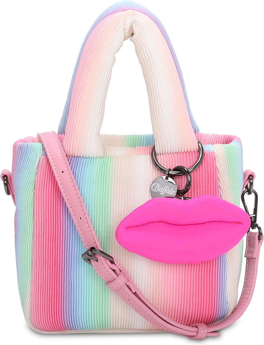 BUFFALO Handtas Schoudertas Pleated Boxy10 Crossbody Bag Rainbow Kleurrijke