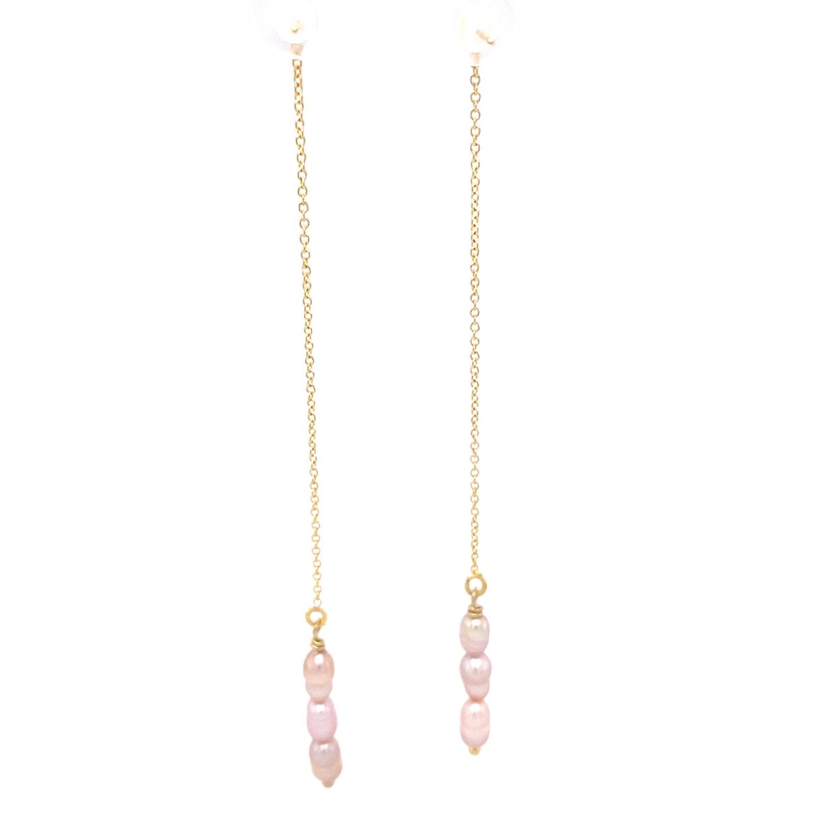 Pat's Jewels Oorbellen - Oorbellen Dames - Minimalistische oorbellen - Parel - Edelsteen - Roze - Goud