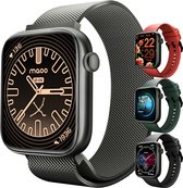 Bol.com Maoo ProWatch AMOLED Smartwatch Dames en Heren - Milanese Bandje en 3 Siliconen Bandjes - Stappenteller - Hartslagmeter-... aanbieding