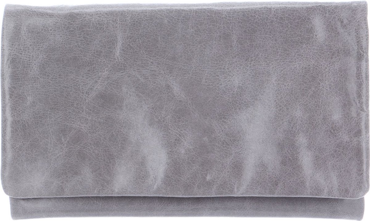 abro Leren Koppeling Avondtas Leather Athene Clutch Bag Grey Grijs