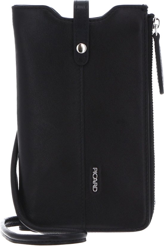 PICARD Cuir Sac téléphone portable Sac à épaule bandoulière Spirit 1 Smartphone Bag Black Noir