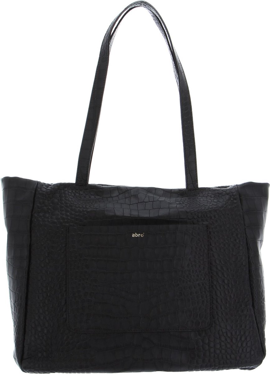 abro Leren Schoudertas Leather Cocco Lotus Shopper Raquel Dark Brown Bruine
