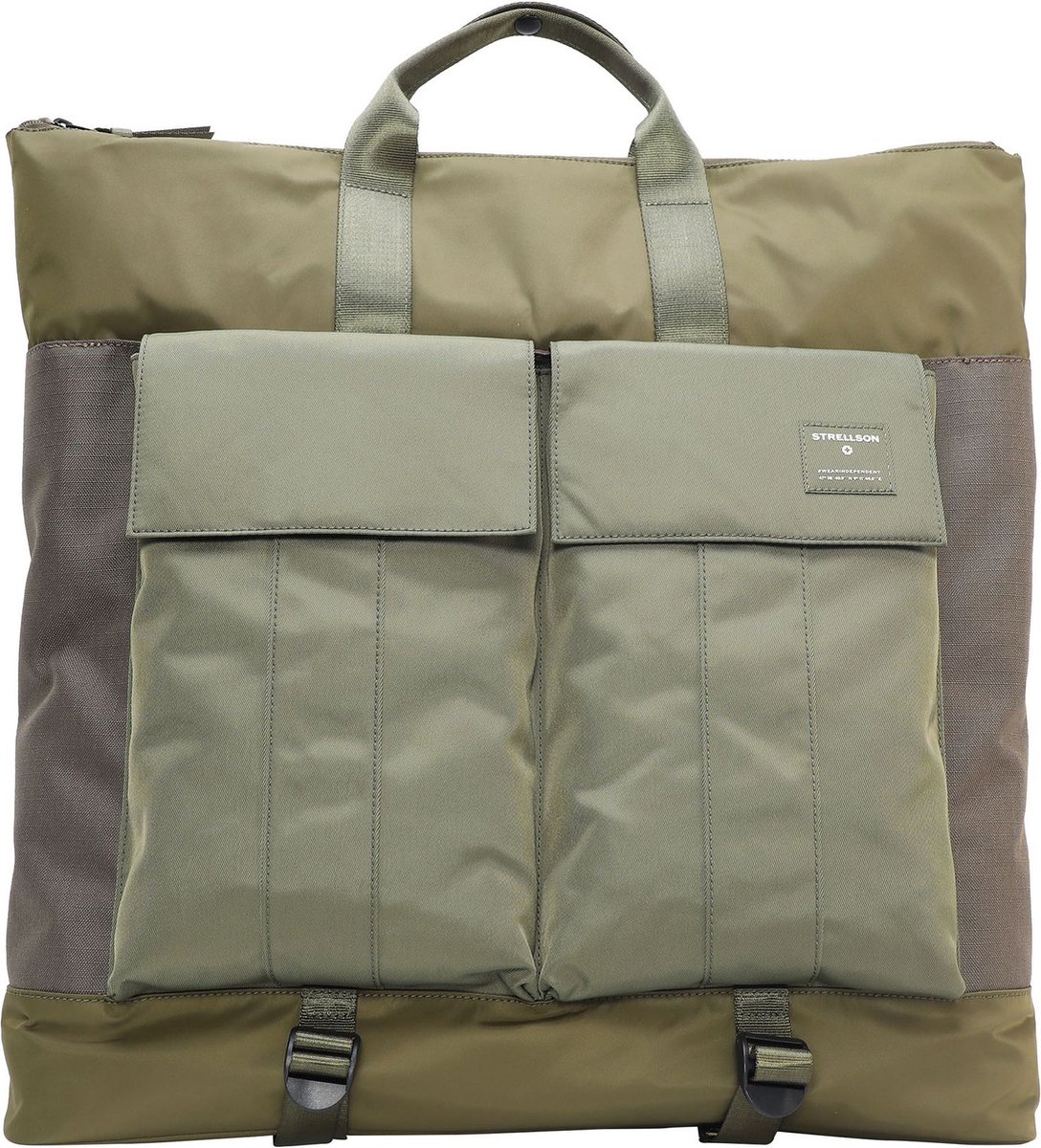 strellson Schoudertas met laptopvak Southwark Parrish Tote Khaki Kaki