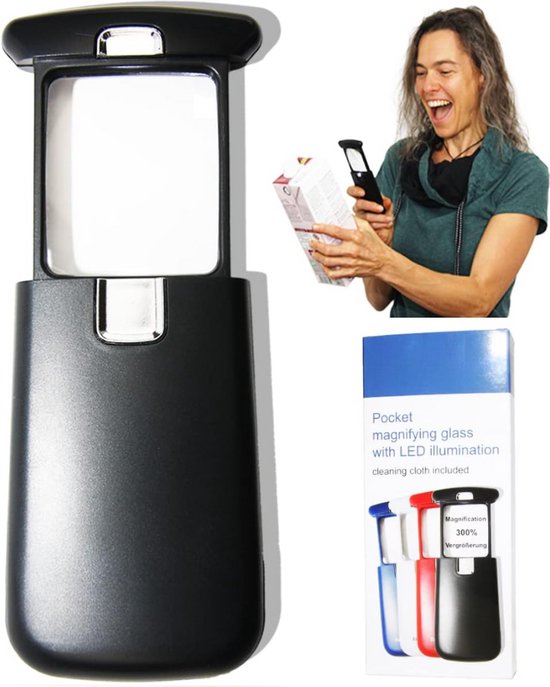Riisoyu Vergrootglas met licht, 30-voudige vergroting, leesloep met