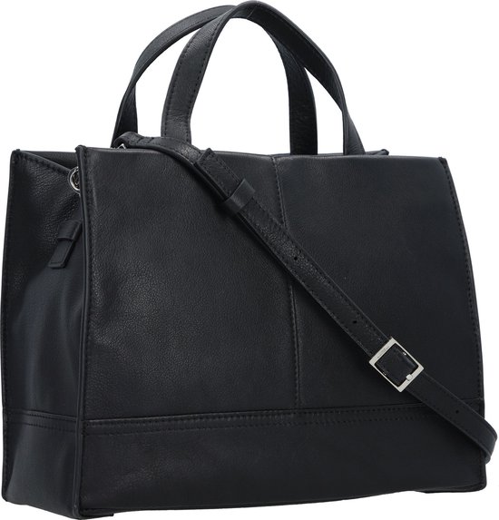 LIEBESKIND BERLIN Cuir Sac à main Sac à épaule bandoulière Lou 2 Satchel Bag Black Noir