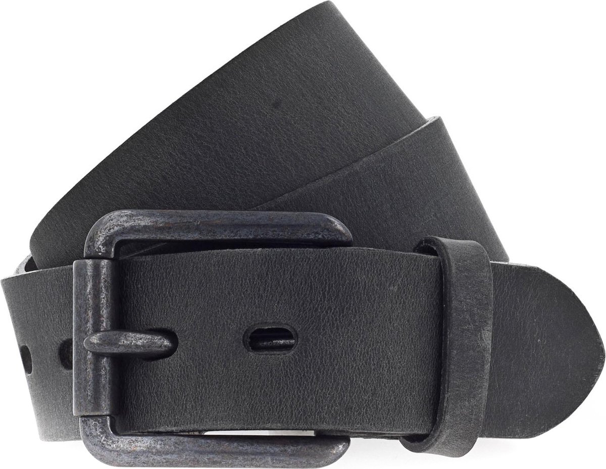 Vanzetti Leren Riem Denim Love 40mm Full Leather Belt W100 Black Zwart