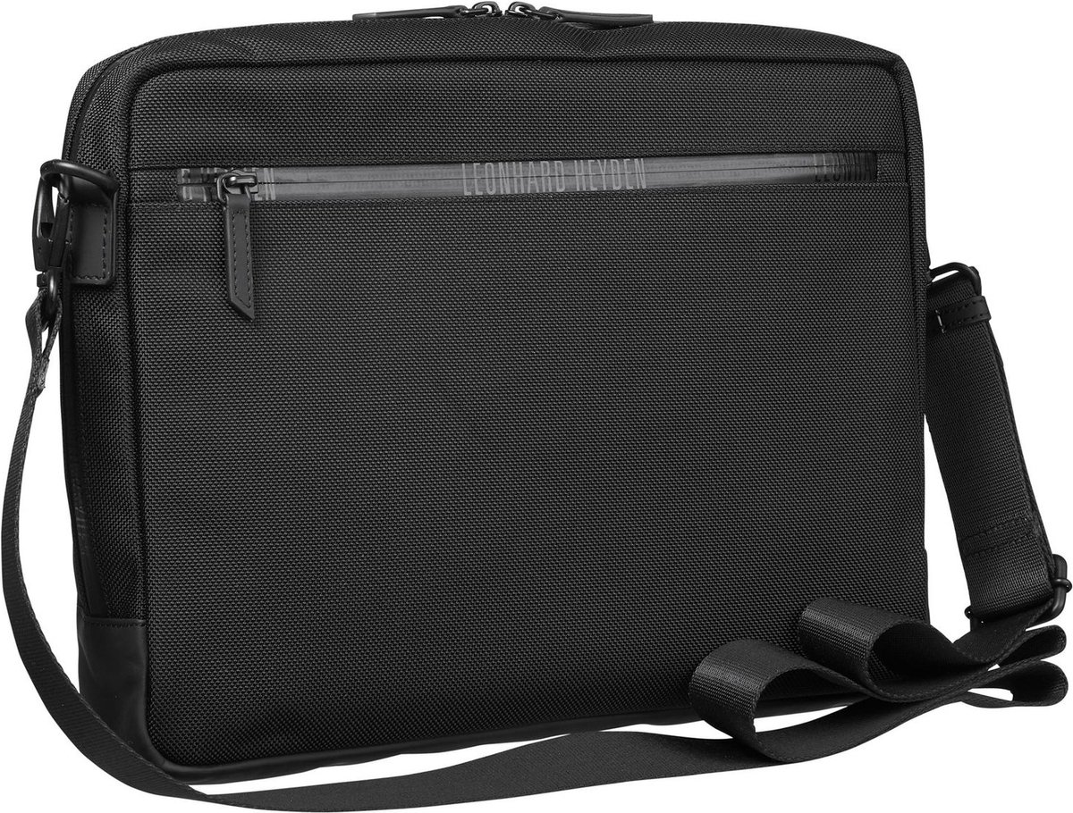 LEONHARD HEYDEN Laptoptas Schoudertas met laptopvak Helsinki Laptop Bag Black Zwart